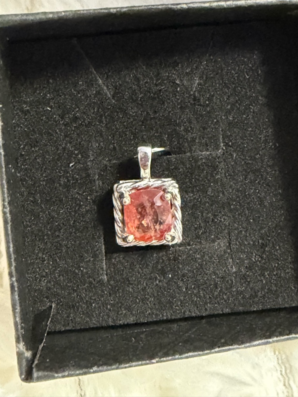 Morganite Natural Mined Stone Pendant 925